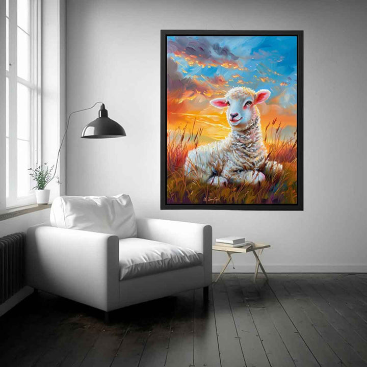 Baby Sheep Painting Art Print