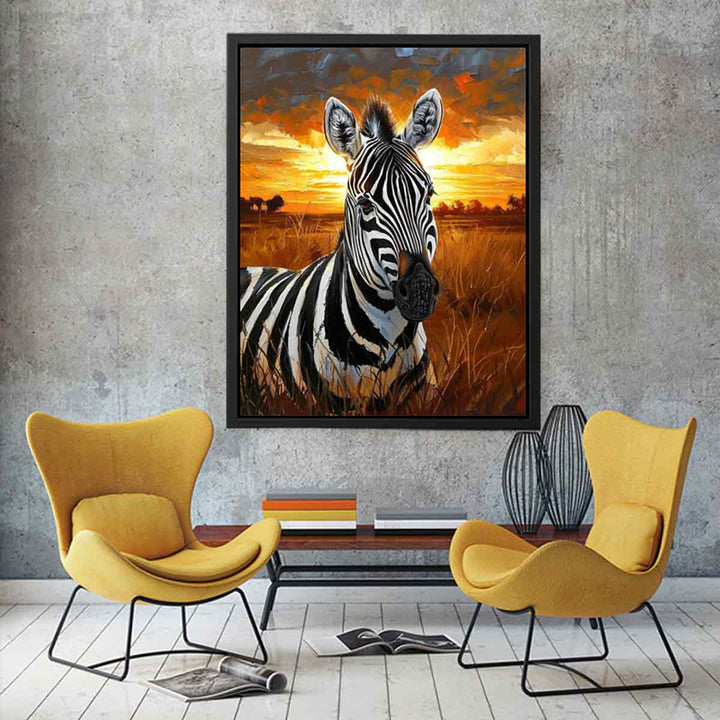 Zebra  Painting canvas Print