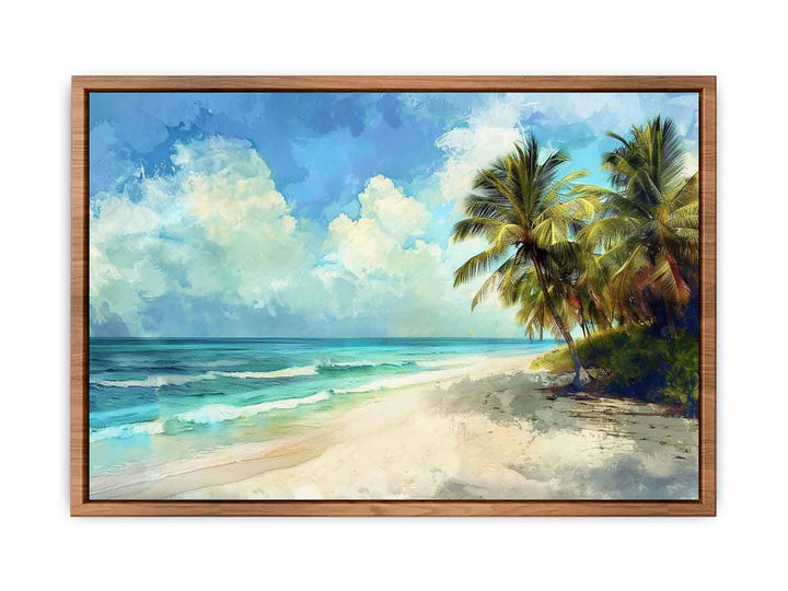 Beach Art  Painting framed Print