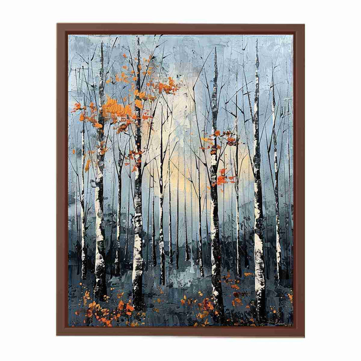 Birch Forest Knife Art Painting Art Print