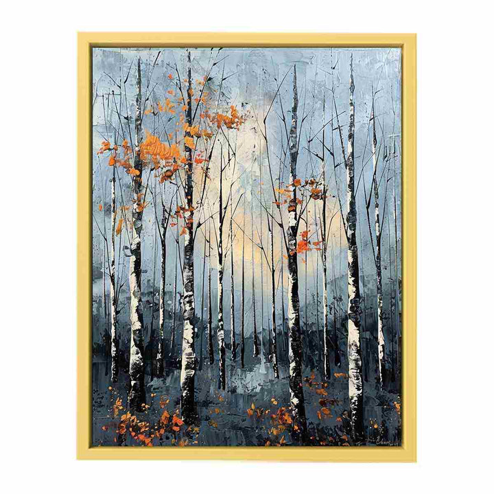 Birch Forest Knife Art Painting Poster