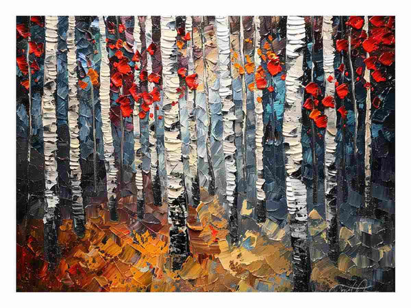 Birch Tree Knife Art Painting