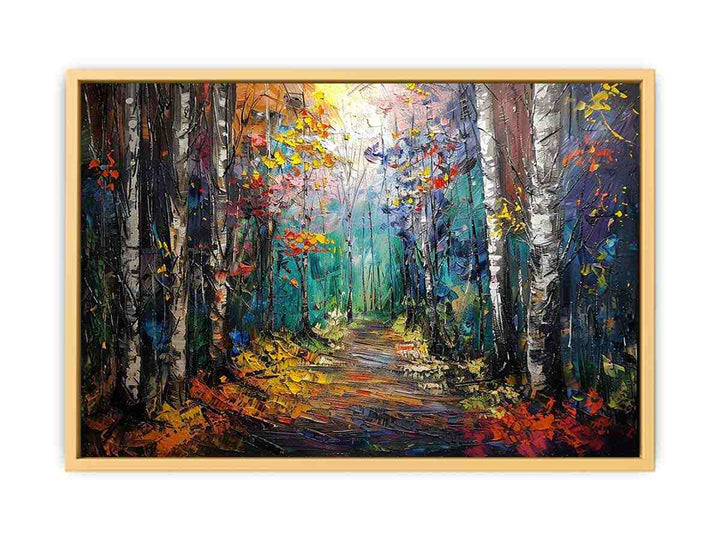 Knife Forest Birch Art Painting  Poster