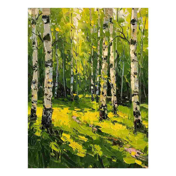  Birch Yellow Tree Knife  Art Painting