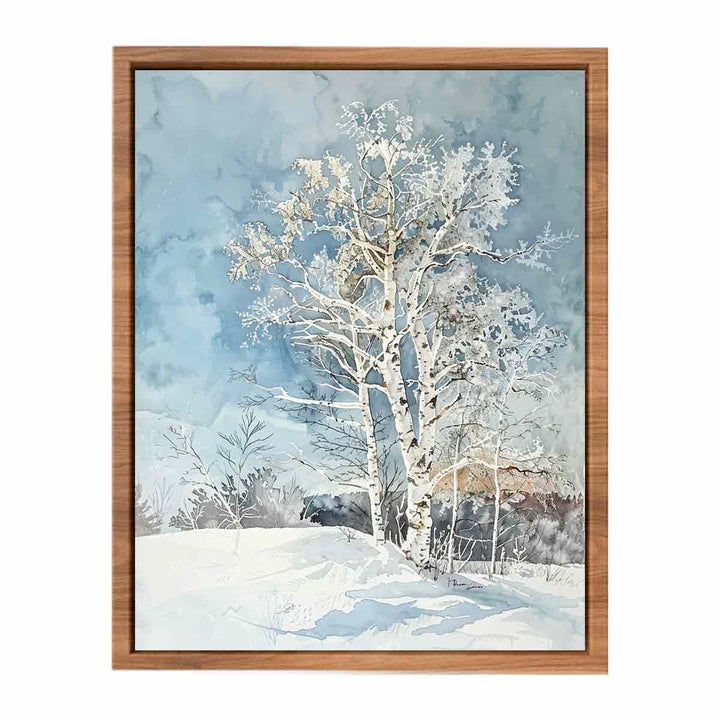 White Brich tree   Painting