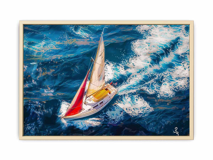 Boat-Sea-Knife-Art-Painting Framed Print