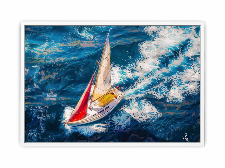 Boat-Sea-Knife-Art-Painting Canvas Print