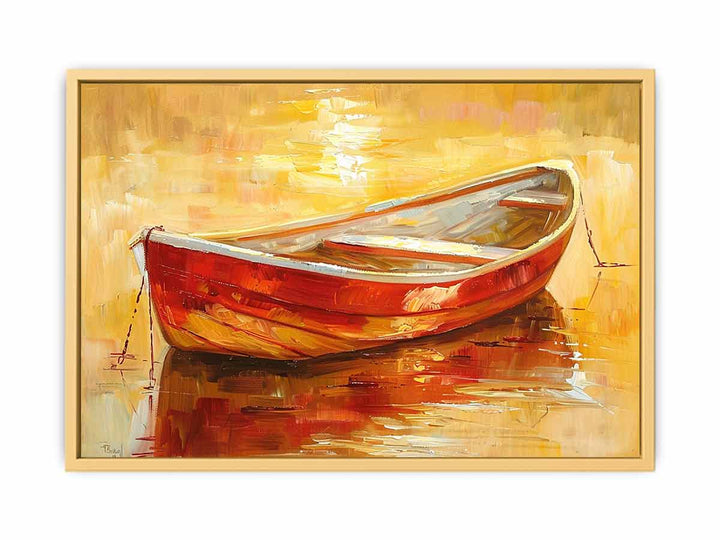 Lake-Boat-Knife-Art-Painting  Poster