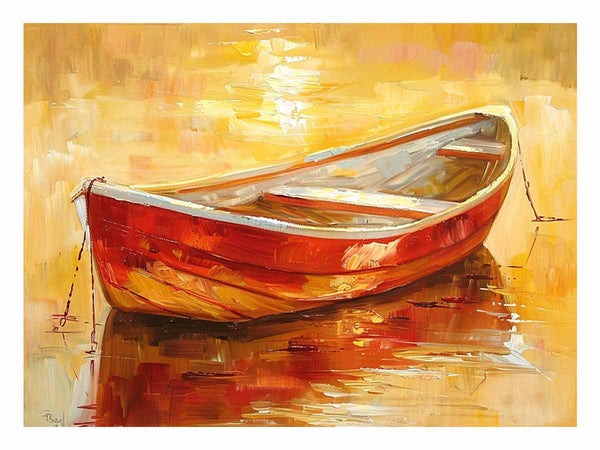 Lake-Boat-Knife-Art-Painting