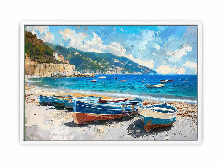 Blue-Boat-Knife--Art-Painting Canvas Print