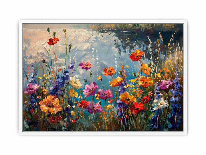 Wild Flowers Painting  Canvas Print