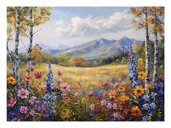 Flowers Landscape Painting 