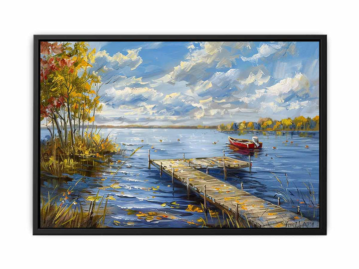 Lake Dockscape Painting 