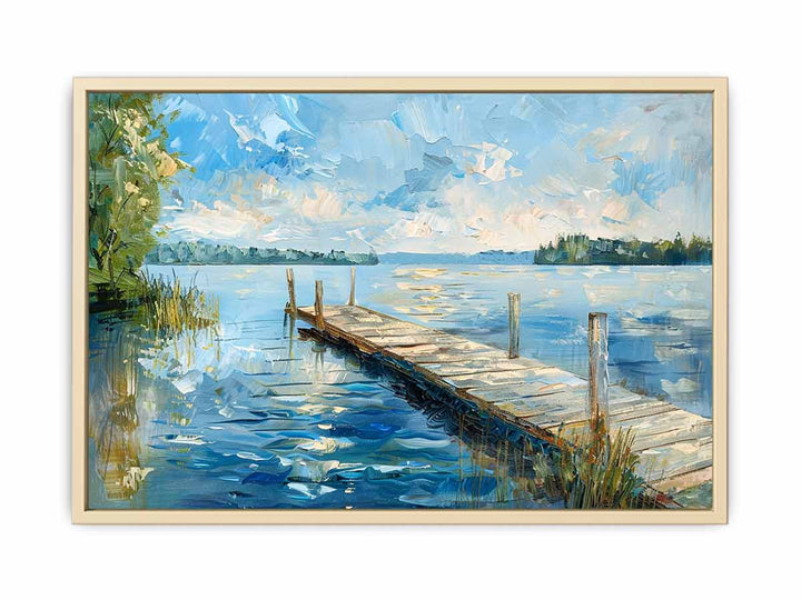 Lake Dockscape Art Framed Print