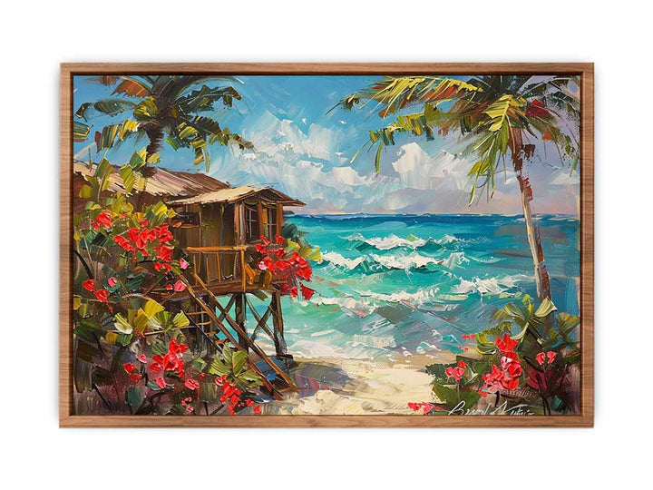 Wooden Beach House  Painting