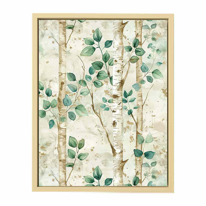 Birchtree Watercolor Painitng  Framed Print