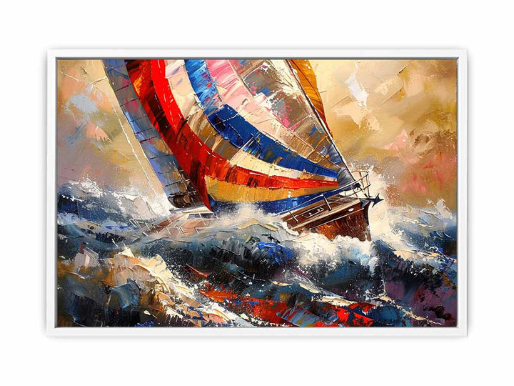 Red Sailboat Canvas Print