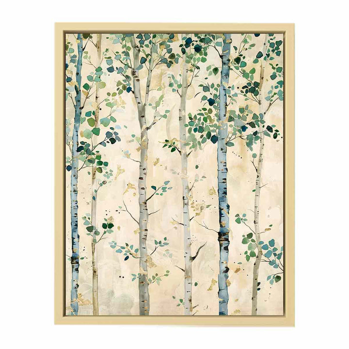 White Birchtrees Framed Print