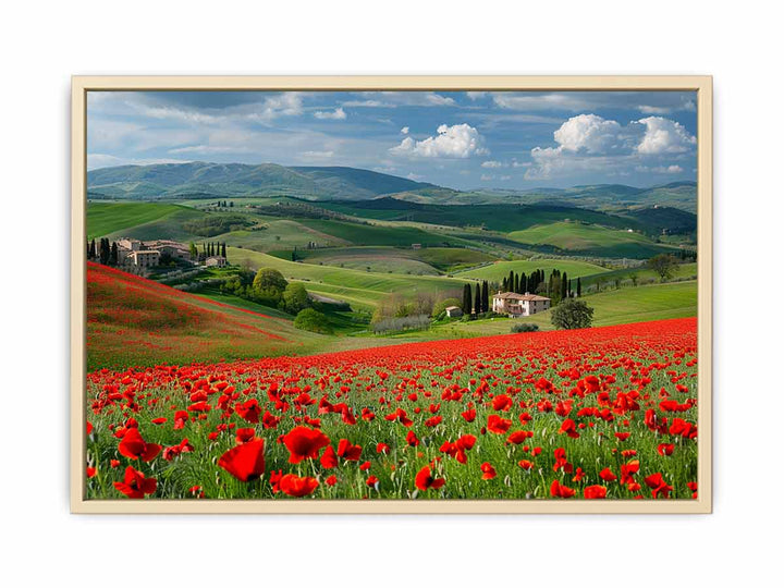 Field Of Poppies Framed Print