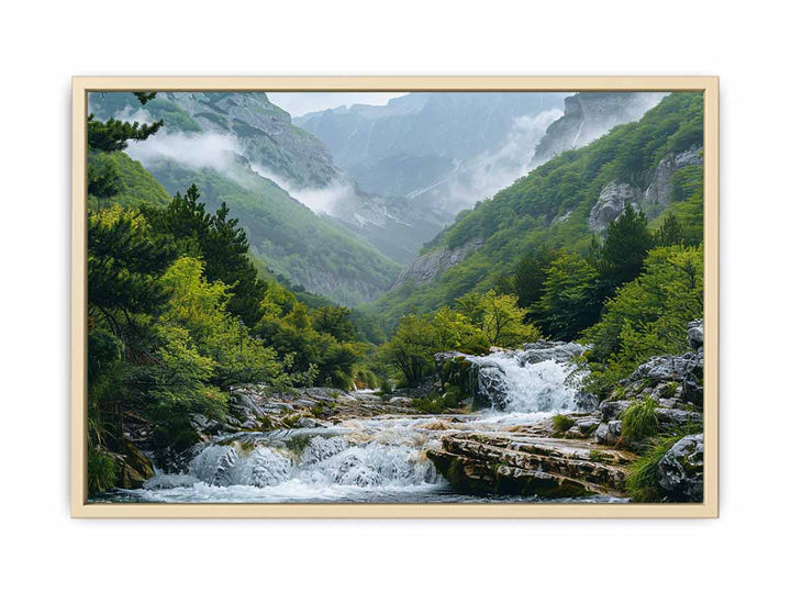 Valley Waterfall Framed Print