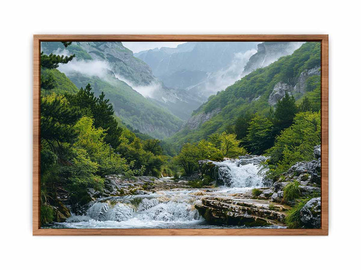 Valley Waterfall  Painting