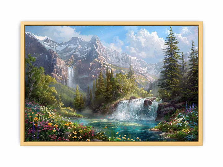 Mountain Waterfall  Poster