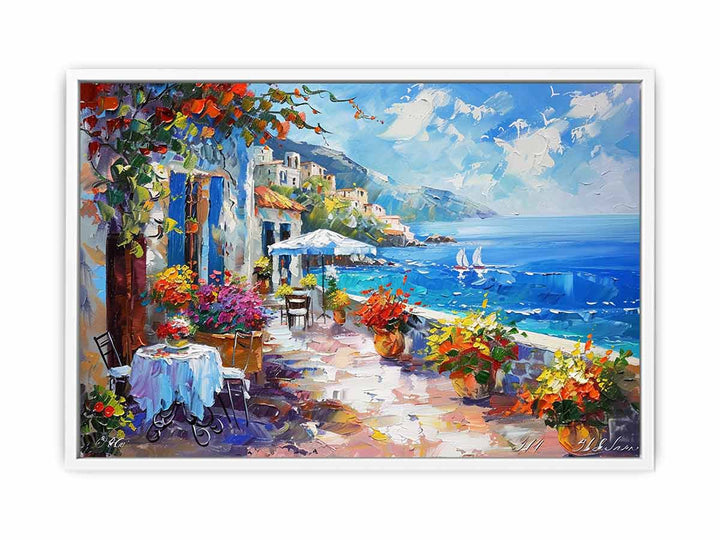 Beachside Cafe Canvas Print