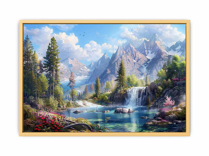 Mountain Waterfall  Poster