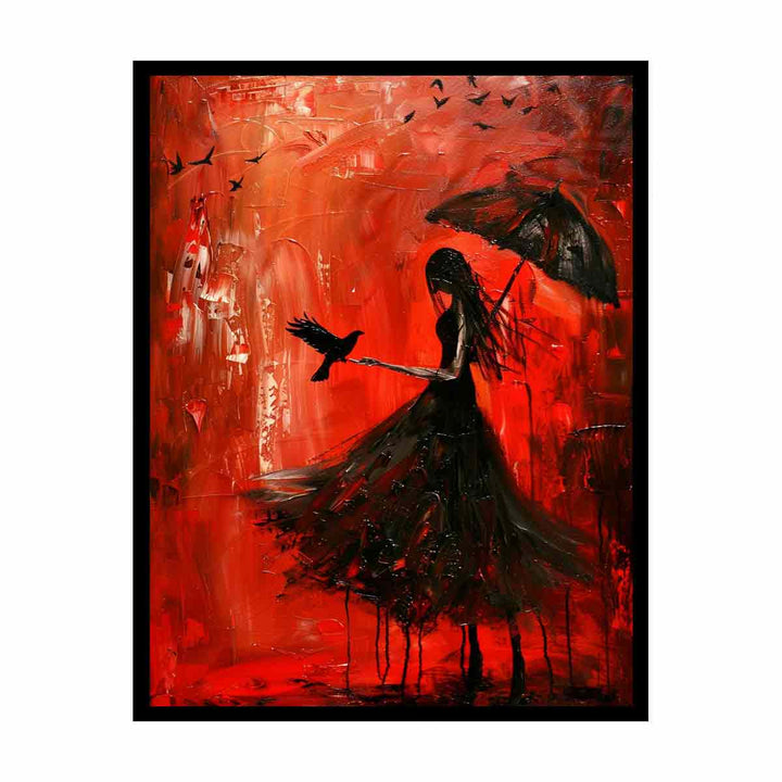 Red Black Art Painting 