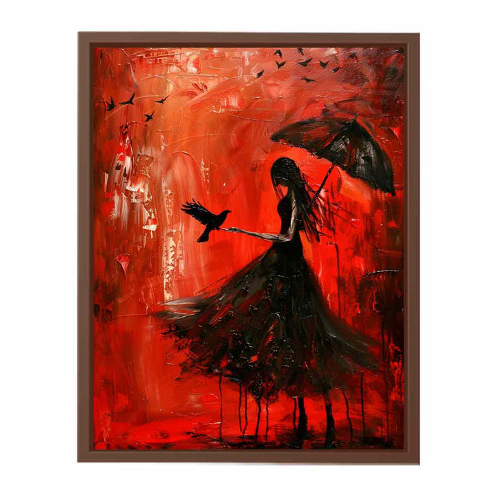 Red Black Art Painting  Art Print