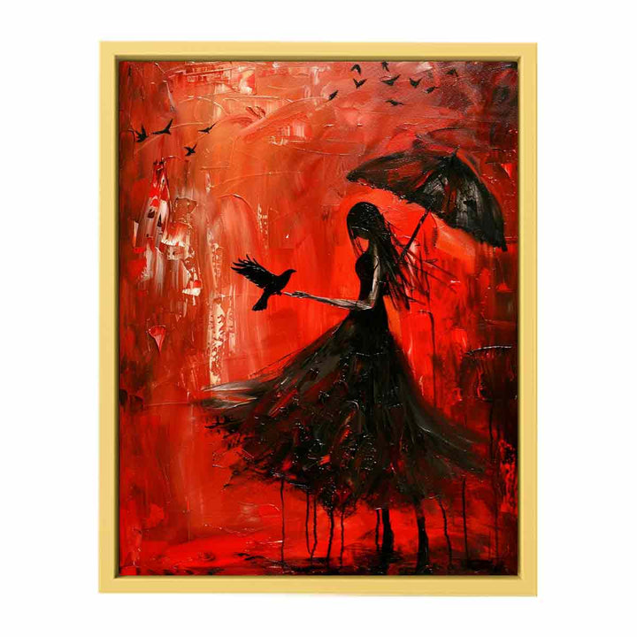 Red Black Art Painting  Poster