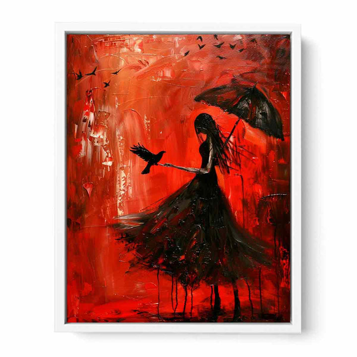 Red Black Art Painting Canvas Print