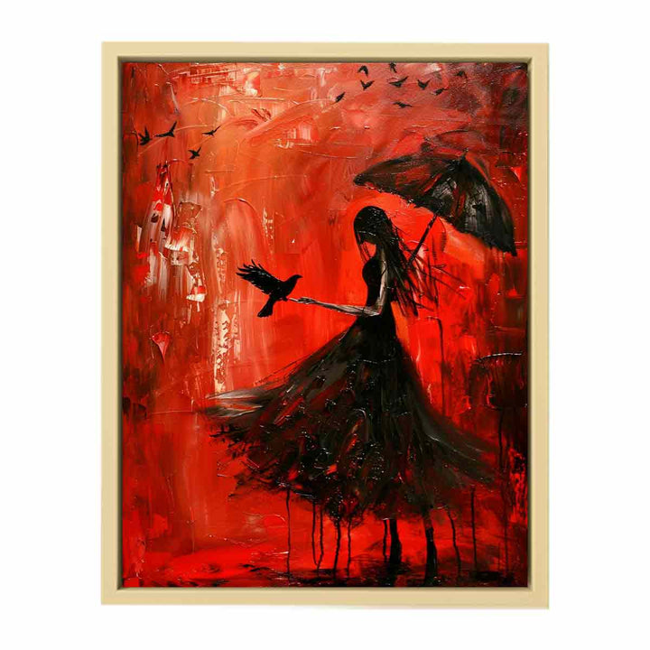 Red Black Art Painting Framed Print