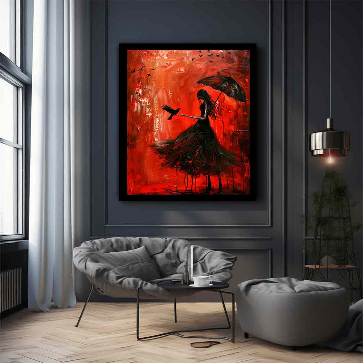 Red Black Art Painting 