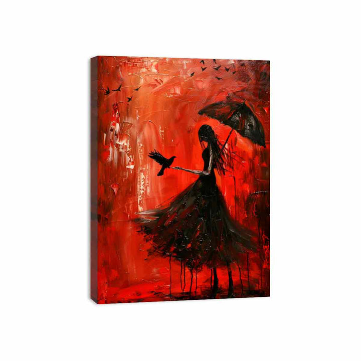 Red Black Art Painting 