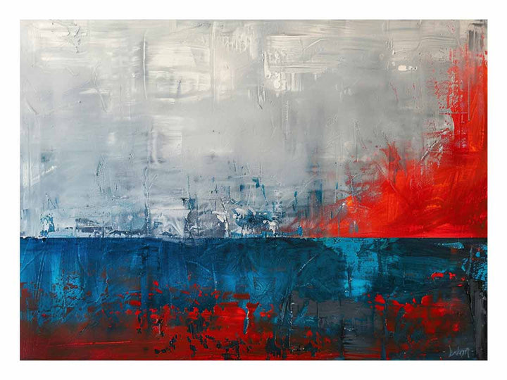 Red Blue Abstract Art 