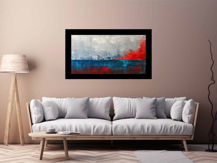 Red Blue Abstract Art  