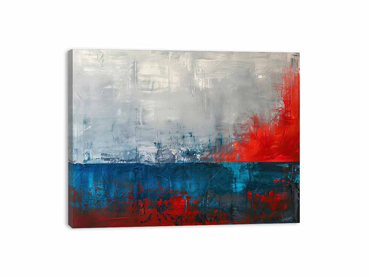 Red Blue Abstract Art  