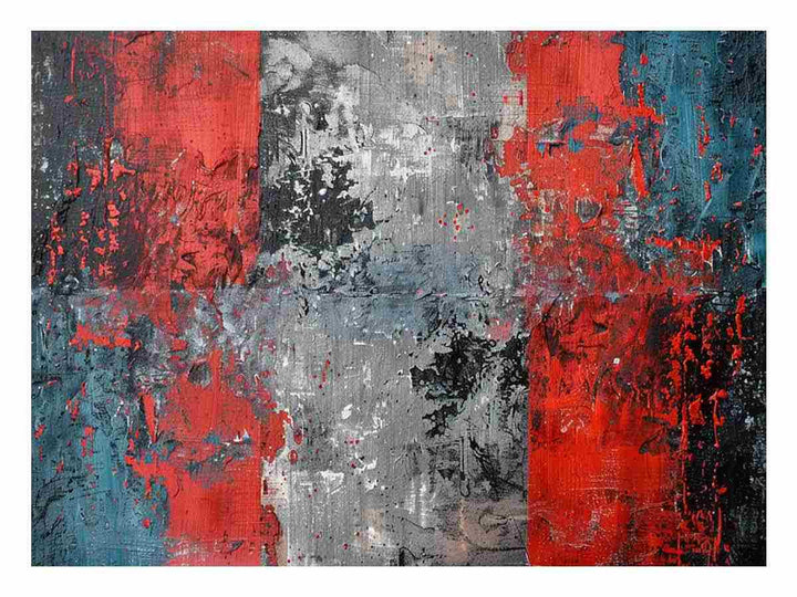 Red Blue Abstract Art