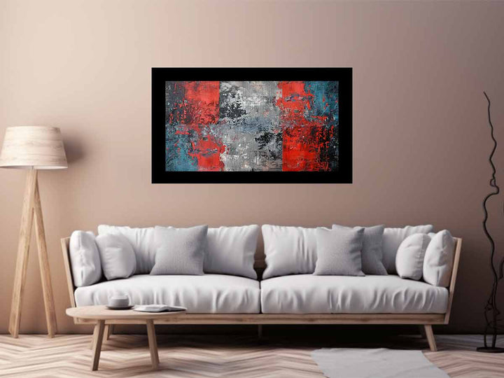 Red Blue Abstract Art 