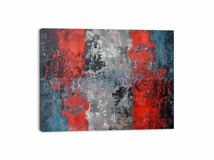 Red Blue Abstract Art 