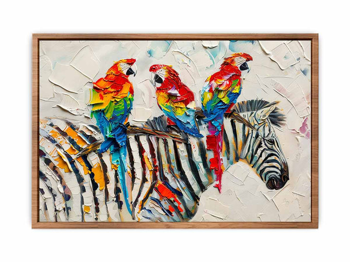 Zebra Parrot Art Painting