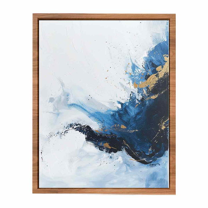 Blue Gold  Waves Painting