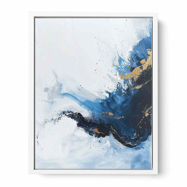 Blue Gold  Waves Painting  Canvas Print