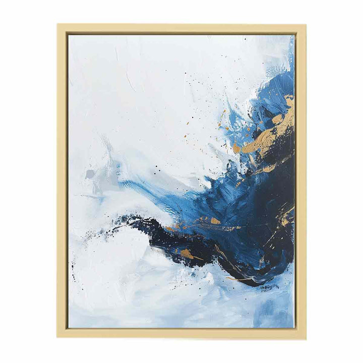 Blue Gold  Waves Painting  Framed Print