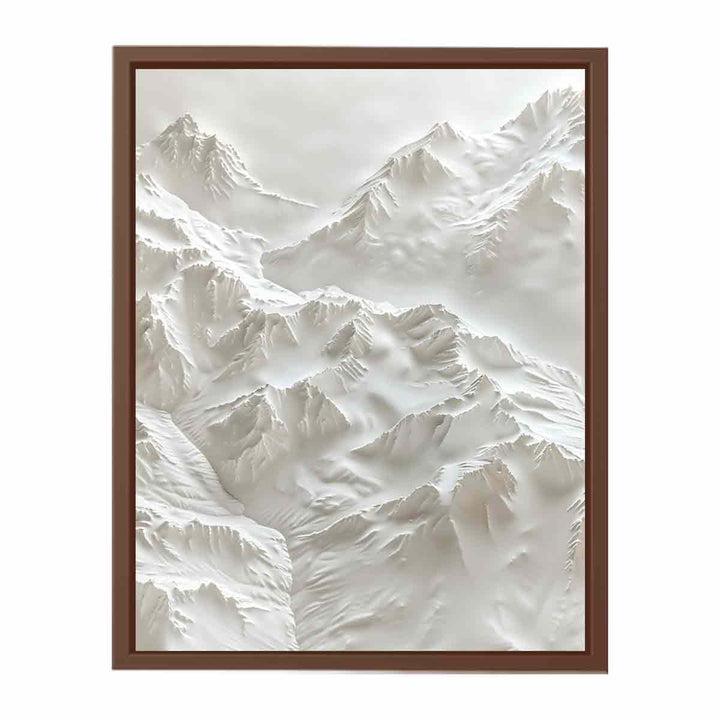 Textured Snow Mountian Painting  Art Print