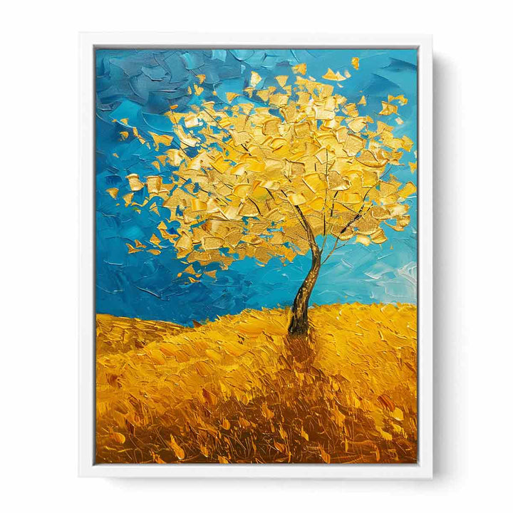 Golden Tree Painting Canvas Print